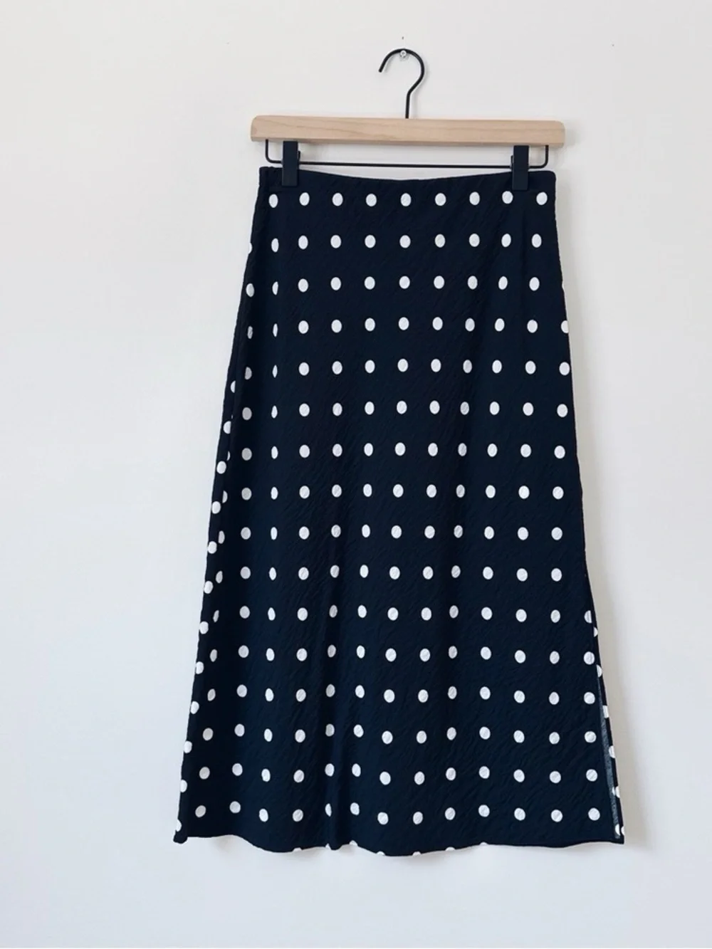 Madewell The Layton Midi Slip Skirt Polka Dot True Black - Picture 4 of 10